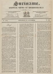 Paramaribo, den 11 November 1872. in Suriname : koloniaal nieuws- en advertentieblad