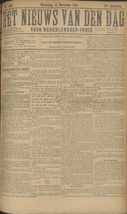 Eerste Blad. NEDERLANDSCH-INDIË. BATAVIA, 18 November 1918. Inhoud. in Het nieuws van den dag voor Nederlandsch-Indië
