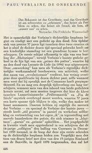 PAUL VERLAINE, DE ONBEKENDE in Groot Nederland : letterkundig maandschrift voor den Nederlandschen stam