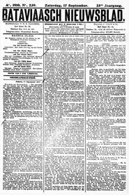 NEDERLANDSCH=INDIË. Batavia, 17 September 1910. in Bataviaasch nieuwsblad