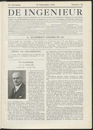 De ingenieur; Weekblad gewĳd aan de techniek en de economie van openbare werken en nĳverheid jrg 47, 1932, no 40, 30-09-1932 in 