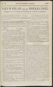 Nieuwsblad voor den boekhandel jrg 37, 1870, no 78, 28-09-1870 in 