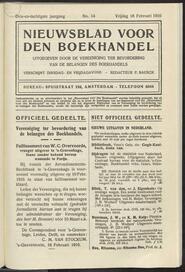 Nieuwsblad voor den boekhandel jrg 83, 1916, no 14, 18-02-1916 in 