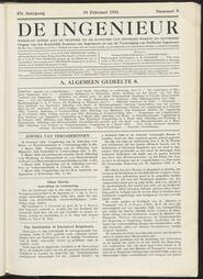 De ingenieur; Weekblad gewĳd aan de techniek en de economie van openbare werken en nĳverheid jrg 47, 1932, no 8, 19-02-1932 in 