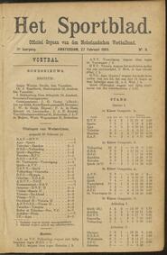 Het sportblad; Officiëel orgaan van den Nederlandschen Voetbalbond jrg 11, 1903, no 9, 27-02-1903 in 
