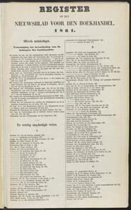 Nieuwsblad voor den boekhandel jrg 28, 1861 [Index]