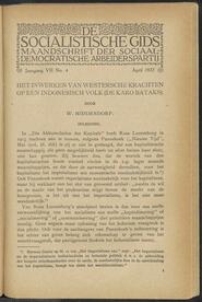De socialistische gids; maandschrift der Sociaal-Democratische Arbeiderspartij jrg 7, 1922, no 4