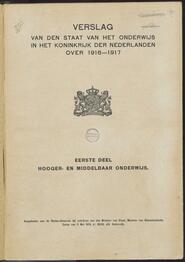 Verslag van den staat van het onderwijs in het Koninkrijk der Nederlanden over ..., 1918 [volgno 1]
