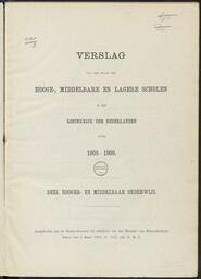 Verslag van den staat der hooge-, middelbare en lagere scholen in het Koninkrijk der Nederlanden over ..., 1910 [volgno 1]