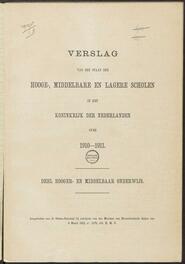 Verslag van den staat der hooge-, middelbare en lagere scholen in het Koninkrijk der Nederlanden over ..., 1912 [volgno 1]