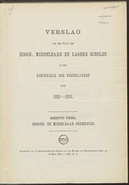 Verslag van den staat der hooge-, middelbare en lagere scholen in het Koninkrijk der Nederlanden over ..., 1914 [volgno 1]