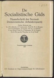 De socialistische gids; maandschrift der Sociaal-Democratische Arbeiderspartij jrg 22, 1937 [Inhoudsopgave]