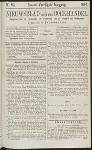 Nieuwsblad voor den boekhandel jrg 41, 1874, no 80, 09-10-1874 in 
