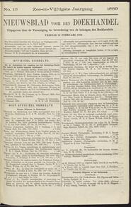 Nieuwsblad voor den boekhandel jrg 56, 1889, no 13, 15-02-1889 in 
