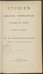 Studiën op godsdienstig, wetenschappelijk en letterkundig gebied jrg 26, 1894 (42) [Inhoudsopgave]