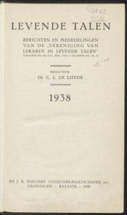 Levende talen, 1938 [Index]