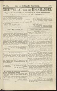 Nieuwsblad voor den boekhandel jrg 54, 1887, no 16, 25-02-1887 in 