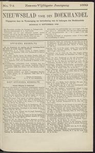 Nieuwsblad voor den boekhandel jrg 56, 1889, no 74, 17-09-1889 in 