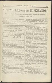 Nieuwsblad voor den boekhandel jrg 59, 1892, no 21, 11-03-1892 in 