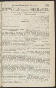 Nieuwsblad voor den boekhandel jrg 49, 1882, no 79, 03-10-1882 in 