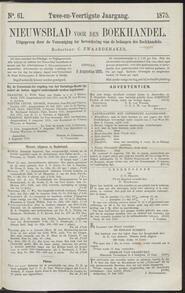 Nieuwsblad voor den boekhandel jrg 42, 1875, no 61, 03-08-1875 in 