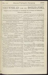 Nieuwsblad voor den boekhandel jrg 56, 1889, no 14, 19-02-1889 in 