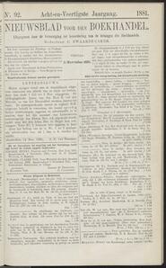 Nieuwsblad voor den boekhandel jrg 48, 1881, no 92, 11-11-1881 in 