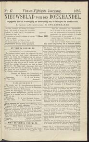 Nieuwsblad voor den boekhandel jrg 54, 1887, no 17, 01-03-1887 in 