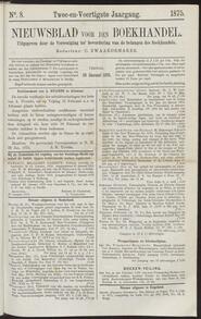 Nieuwsblad voor den boekhandel jrg 42, 1875, no 8, 29-01-1875 in 