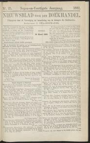 Nieuwsblad voor den boekhandel jrg 49, 1882, no 25, 28-03-1882 in 