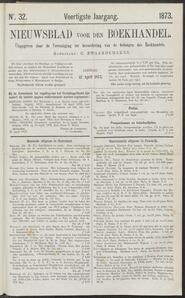 Nieuwsblad voor den boekhandel jrg 40, 1873, no 32, 22-04-1873 in 