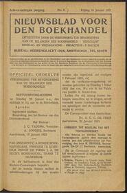 Nieuwsblad voor den boekhandel jrg 88, 1921, no 6, 21-01-1921 in 