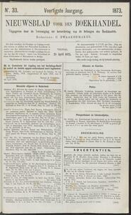 Nieuwsblad voor den boekhandel jrg 40, 1873, no 33, 25-04-1873 in 