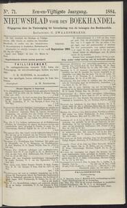 Nieuwsblad voor den boekhandel jrg 51, 1884, no 71, 05-09-1884 in 