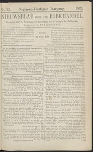 Nieuwsblad voor den boekhandel jrg 49, 1882, no 23, 21-03-1882 in 