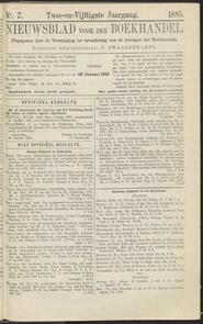 Nieuwsblad voor den boekhandel jrg 52, 1885, no 7, 23-01-1885 in 