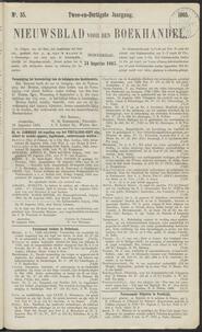 Nieuwsblad voor den boekhandel jrg 32, 1865, no 35, 31-08-1865 in 