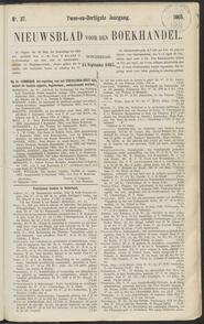Nieuwsblad voor den boekhandel jrg 32, 1865, no 37, 14-09-1865 in 