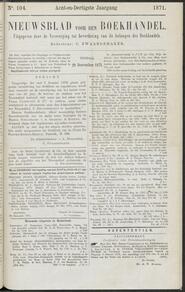 Nieuwsblad voor den boekhandel jrg 38, 1871, no 104, 29-12-1871 in 