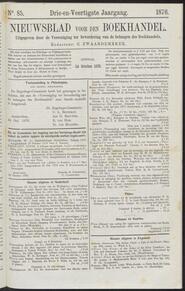 Nieuwsblad voor den boekhandel jrg 43, 1876, no 85, 24-10-1876 in 