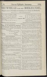 Nieuwsblad voor den boekhandel jrg 51, 1884, no 61, 01-08-1884 in 