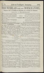 Nieuwsblad voor den boekhandel jrg 48, 1881, no 73, 06-09-1881 in 