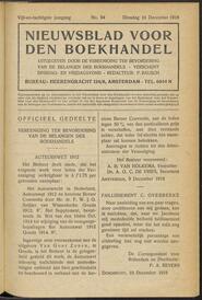Nieuwsblad voor den boekhandel jrg 85, 1918, no 94, 10-12-1918 in 