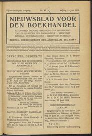 Nieuwsblad voor den boekhandel jrg 85, 1918, no 47, 14-06-1918 in 