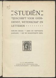 Studiën; Tijdschrift voor godsdienst, wetenschap en letteren jrg 53, 1921 (95), no 95 [Inhoudsopgave]