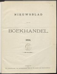 Nieuwsblad voor den boekhandel jrg 61, 1894 [Index]