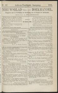 Nieuwsblad voor den boekhandel jrg 48, 1881, no 87, 25-10-1881 in 
