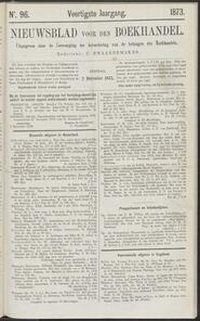 Nieuwsblad voor den boekhandel jrg 40, 1873, no 96, 02-12-1873 in 
