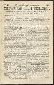 Nieuwsblad voor den boekhandel jrg 53, 1886, no 75, 17-09-1886 in 