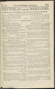 Nieuwsblad voor den boekhandel jrg 54, 1887, no 91, 15-11-1887 in 